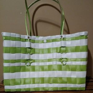 Green & White Tote